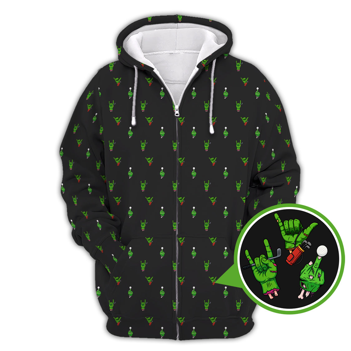 Halloween Golf Shirt, Horror Pattern Golf Shirt, Crazy Golf Shirt For Men