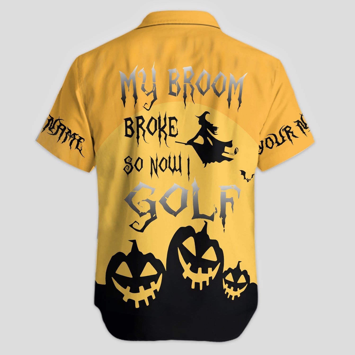 Funny Halloween Golf Polo Shirt for Men – My Broom Broke So Now I Golf Witch Shirt