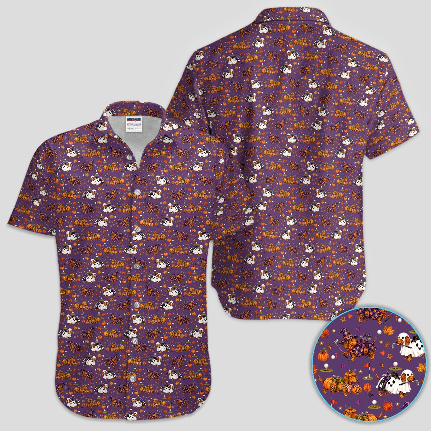 Halloween Dachshund Golf Polo Shirt for Women – Funny Spooky Wiener Dog Golfer Polo