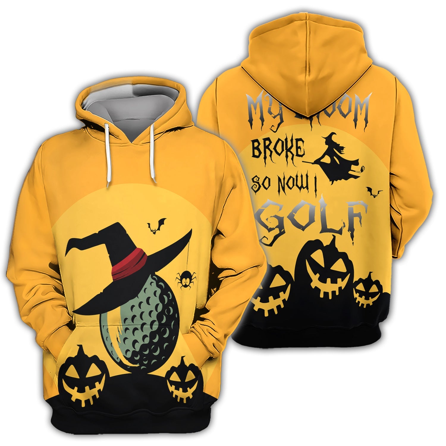 Funny Halloween Golf Polo Shirt for Women – My Broom Broke So Now I Golf Witch Shirt