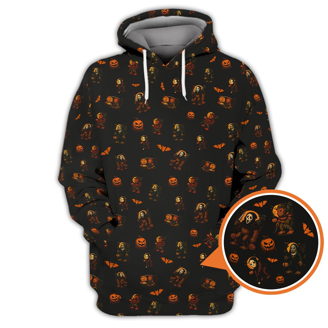 Funny Pattern Golf Shirt, Bigfoot Golf Shirt, Halloween Golf Shirt For Golfer
