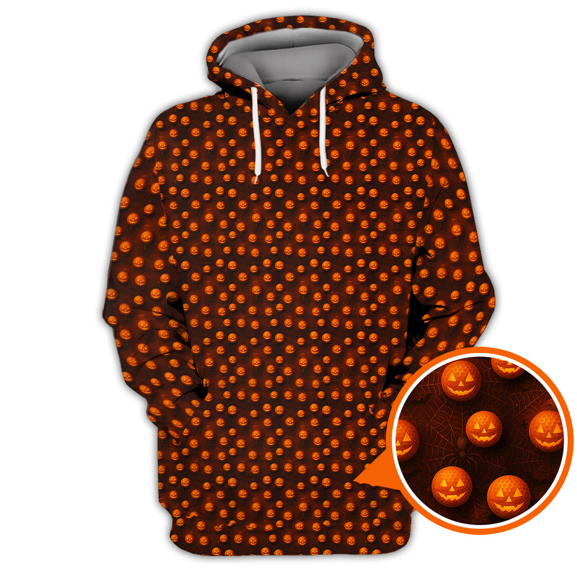 Pumpkin Pattern Golf Shirt For Men, Halloween Golf Shirt, Funny Halloween Golf Polos For Golfer