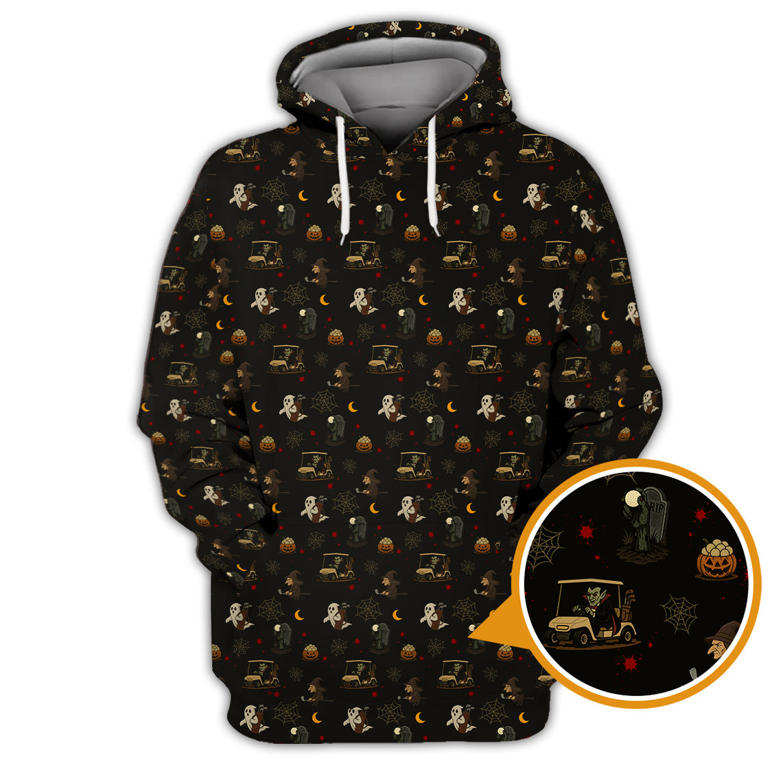 Halloween Golf Shirt For Golfer, Pattern Golf Shirt, Crazy Golf Shirt, Golf Gift For Men