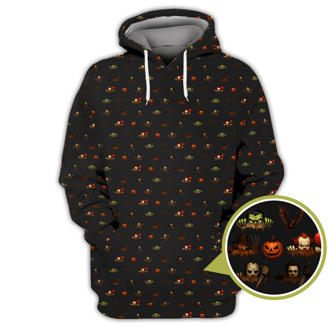 Halloween Golf Shirt For Golfer, Horror Pattern Golf Shirt, Crazy Golf Shirt For Men