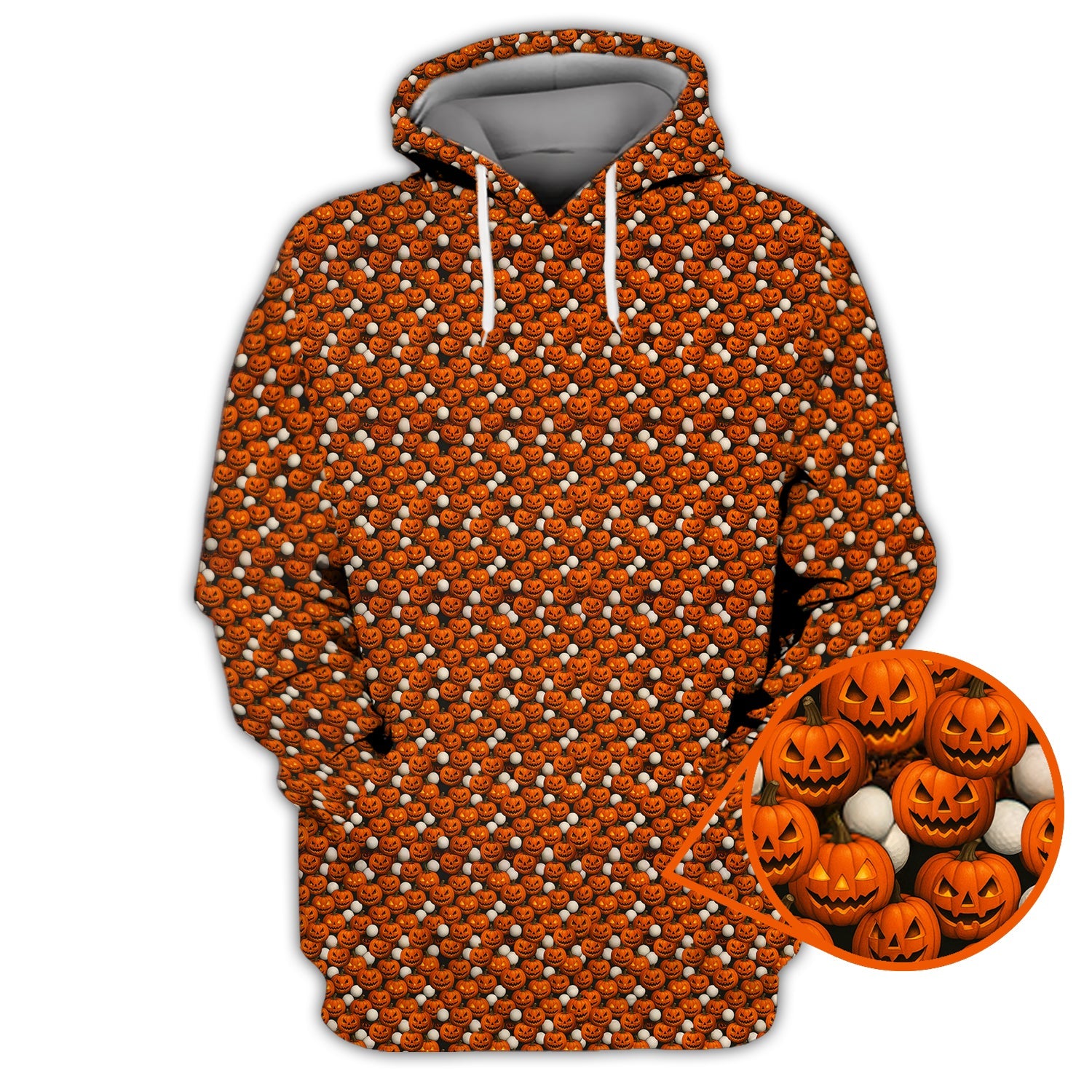 Pumpkin Pattern Golf Shirt, Halloween Golf Shirt For Golfes, Crazy Golf Shirt For Golf Lover