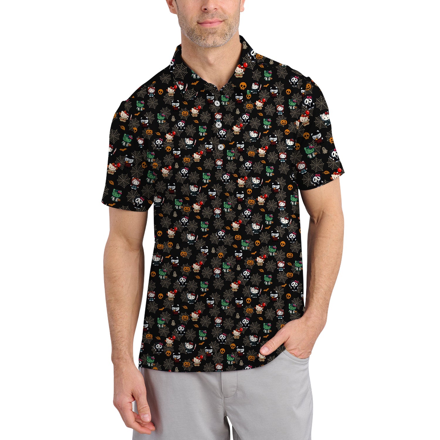 Halloween Golf Shirt, Pattern Golf Shirt For Golfer, Funny Golf Shirt For Men