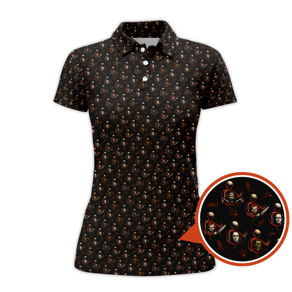 Halloween Golf Shirt For Golfer, Pattern Golf Shirt, Crazy Golf Shirt For Men