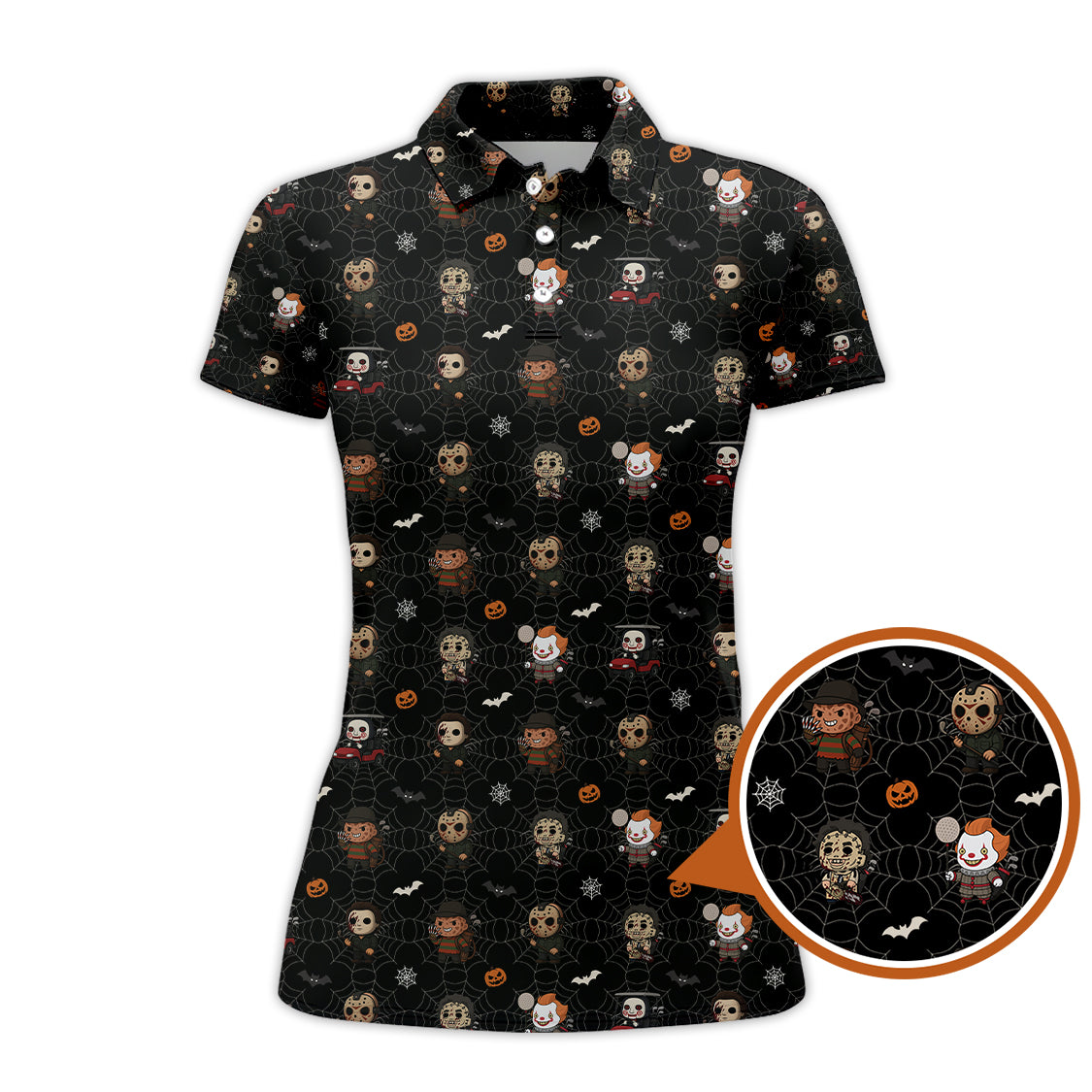 Halloween Golf Shirt For Golfer, Funny Pattern Golf Shirt, Crazy Golf Shirt For Men