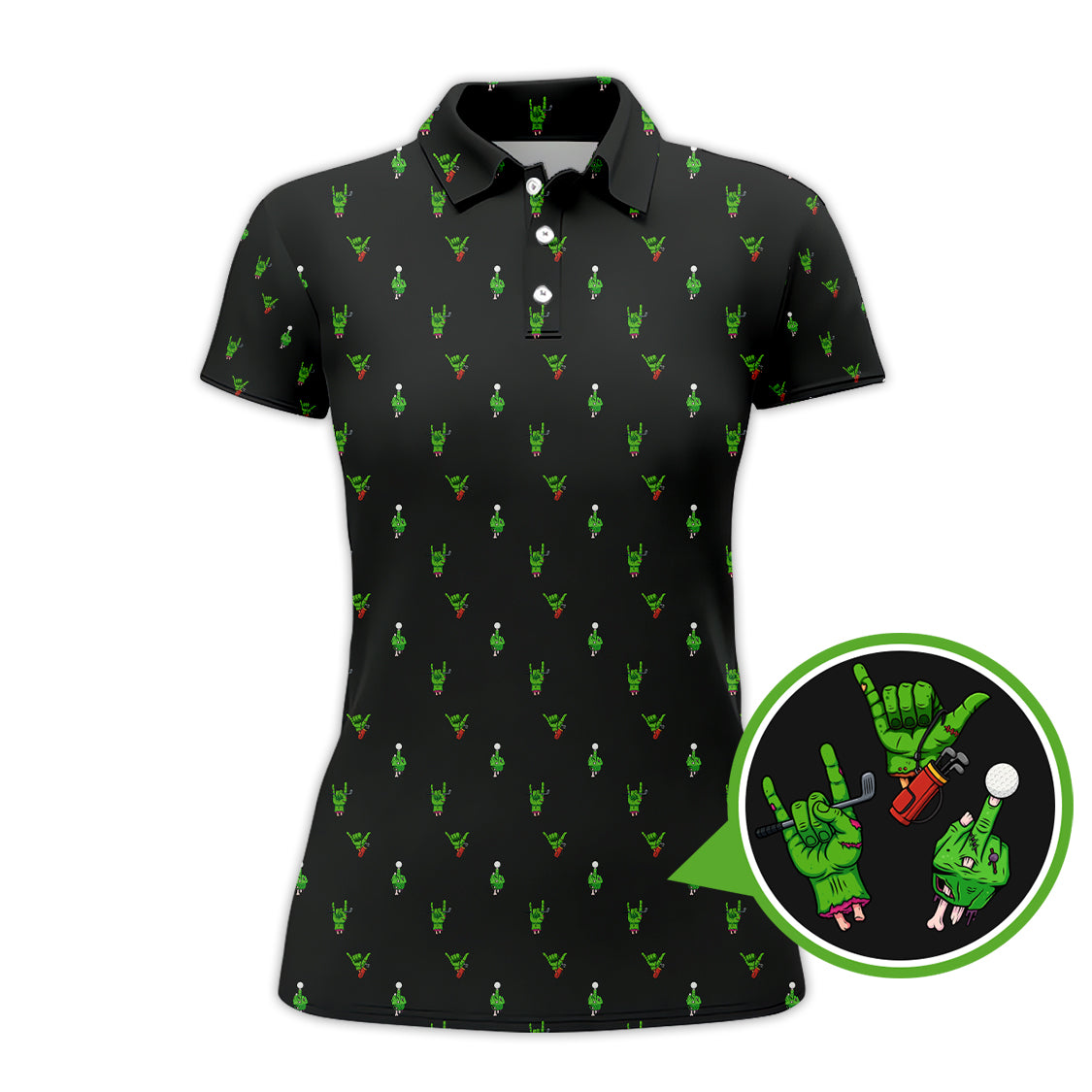 Halloween Golf Shirt, Horror Pattern Golf Shirt, Crazy Golf Shirt For Men