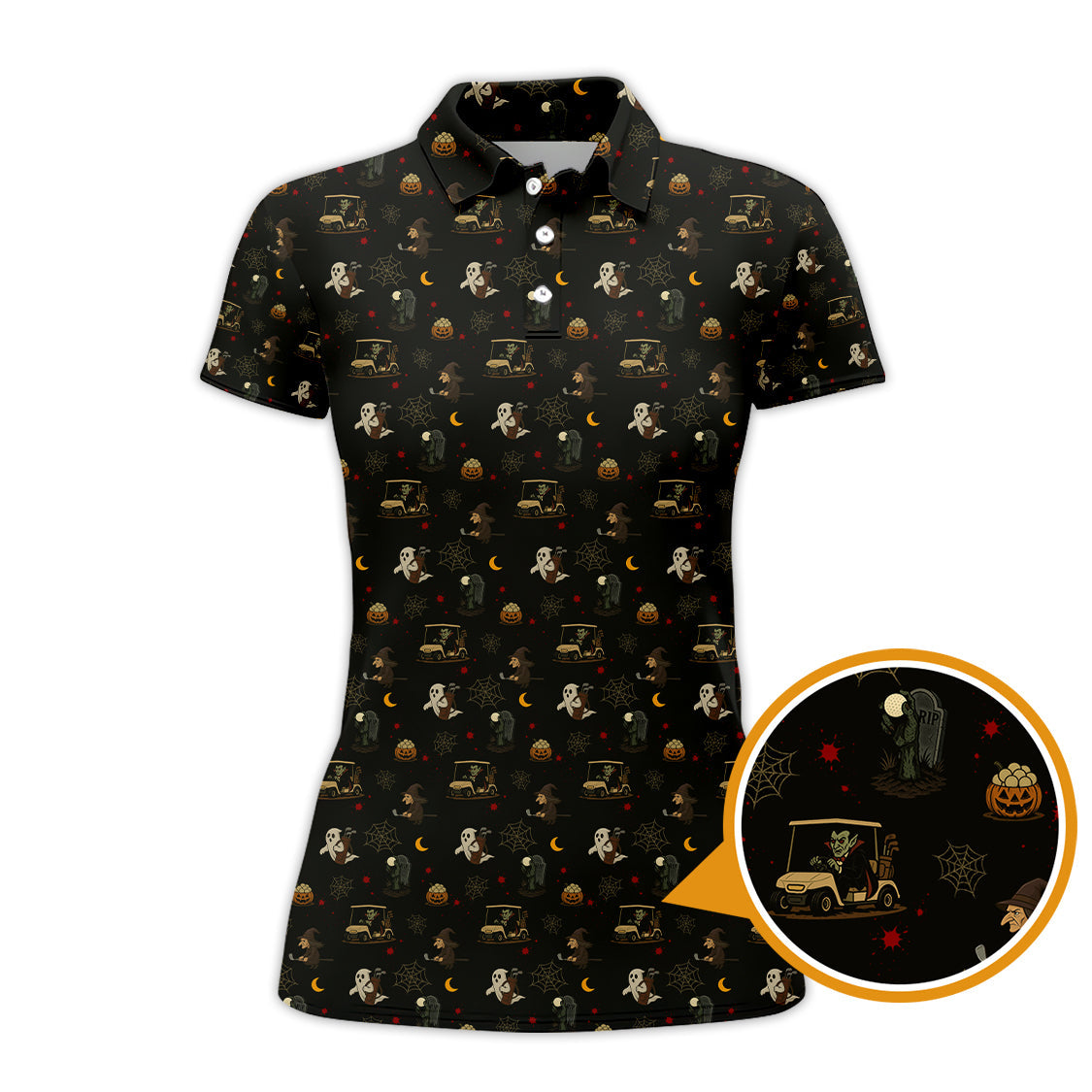 Halloween Golf Shirt For Golfer, Pattern Golf Shirt, Crazy Golf Shirt, Golf Gift For Men