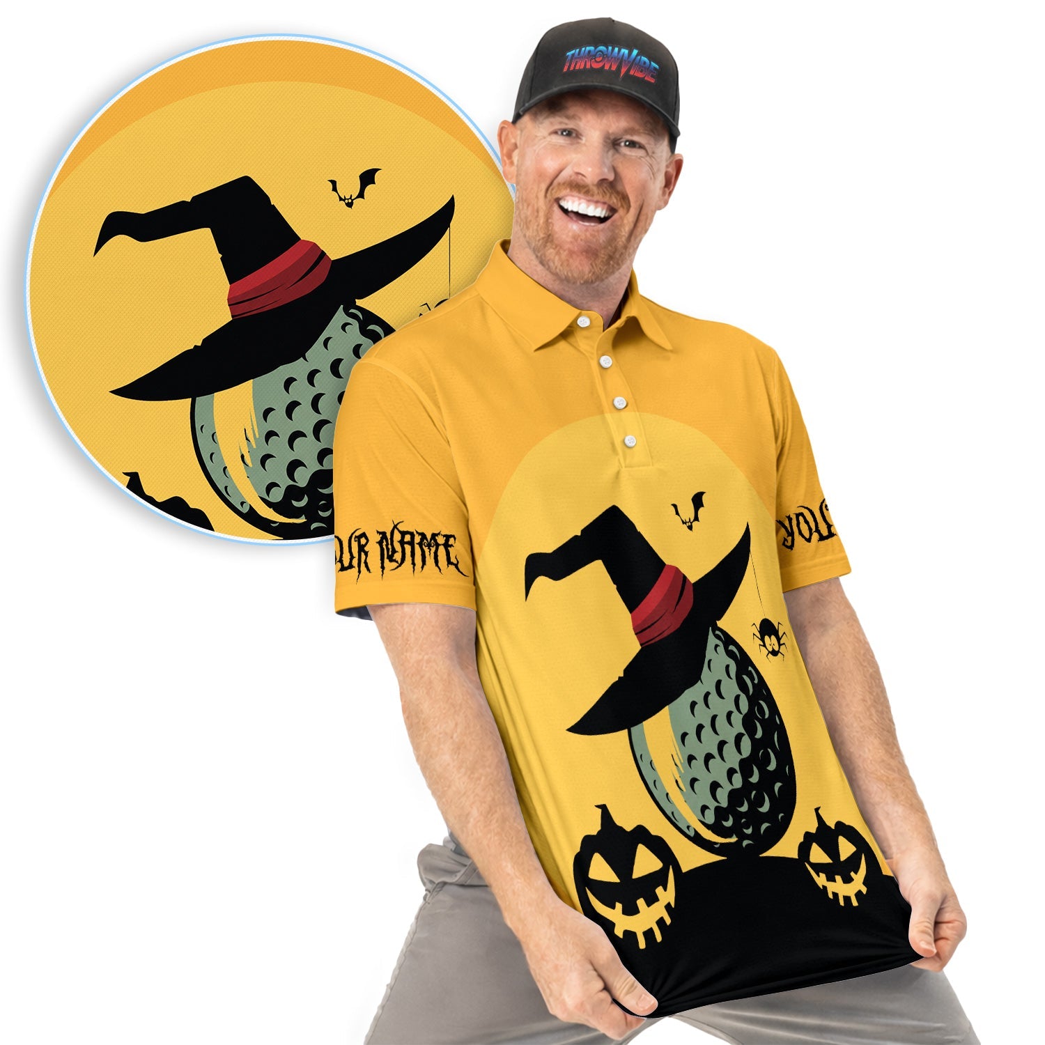 Funny Halloween Golf Polo Shirt for Men – My Broom Broke So Now I Golf Witch Shirt