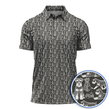 Miniature Schnauzer Golf Polos, Retro Schnauzer Golf Shirt, Crazy Golf Gift For Golfer