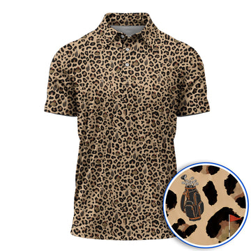 Crazy Leopard Golf Polos, Golf Gift For Golfer, Leopard Pattern Golf Shirt