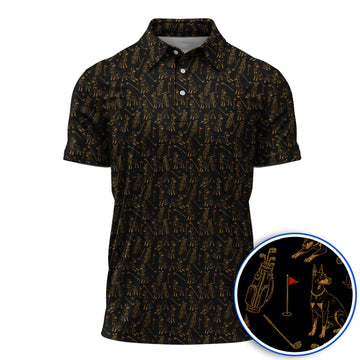 Crazy Doberman Golf Polos, Doberman Pattern Golf Shirt, Golf Gift For Golfer