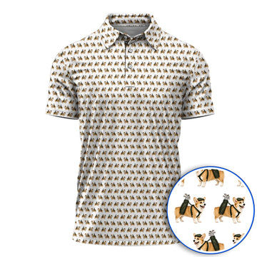 Funny Corgi Golf Polos For Golfer, Corgi Pattern Golf Shirt, Dog Lover Golf Gift