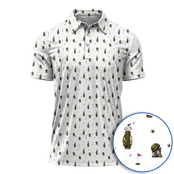 Veteran Golf Polos, Military Army Pattern Golf Shirt, Patriotic Veteran Golf Gift For Golfers