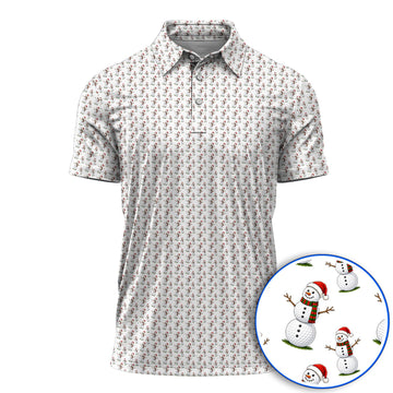 Snowman Christmas Golf Polos, Funny Xmas Golf Shirt, Golf Gift for Golfer