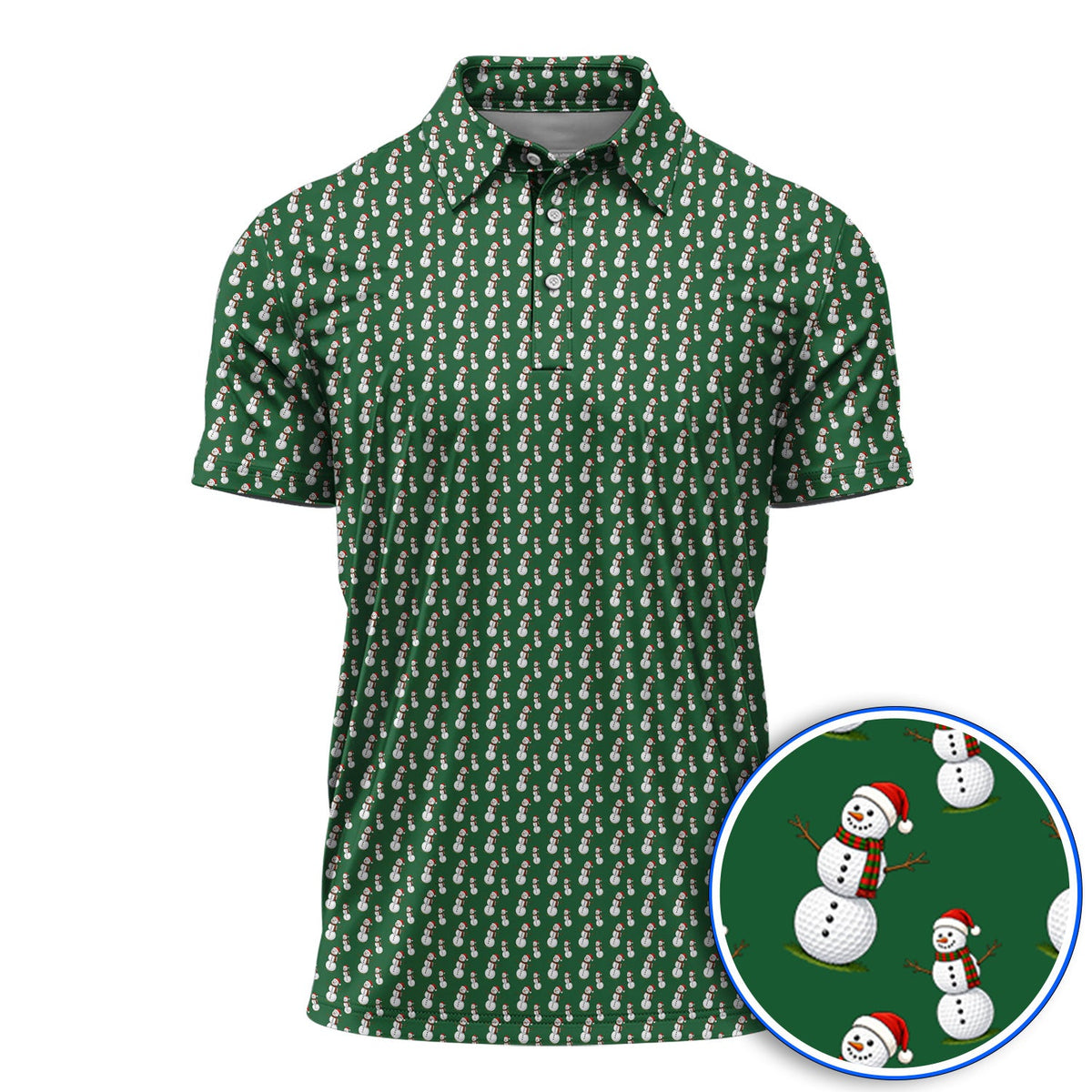 Snowman Christmas Golf Polos, Funny Xmas Golf Shirt, Golf Gift for Golfer