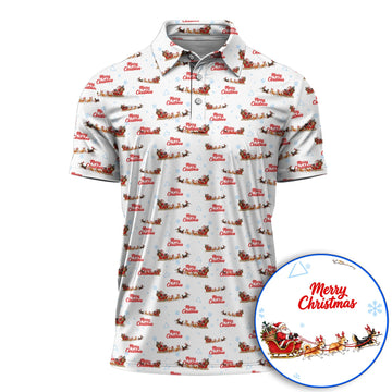 Corgi Christmas Pattern Golf Shirt, Funny Corgi Golf Polos, Xmas Golf Gift For Golfers