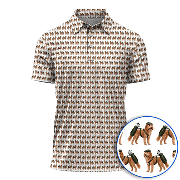 Goldendoodle Golf Polos, Funny Golfing Doodle Dog Pattern Golf Shirt, Golf Gift For Golfers