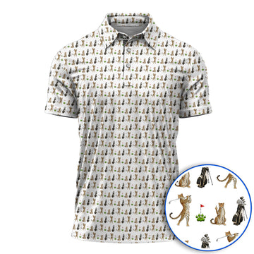 Leopard Pattern Golf Polos, Funny Pattern Golf Shirt, Golf Gift For Golfers