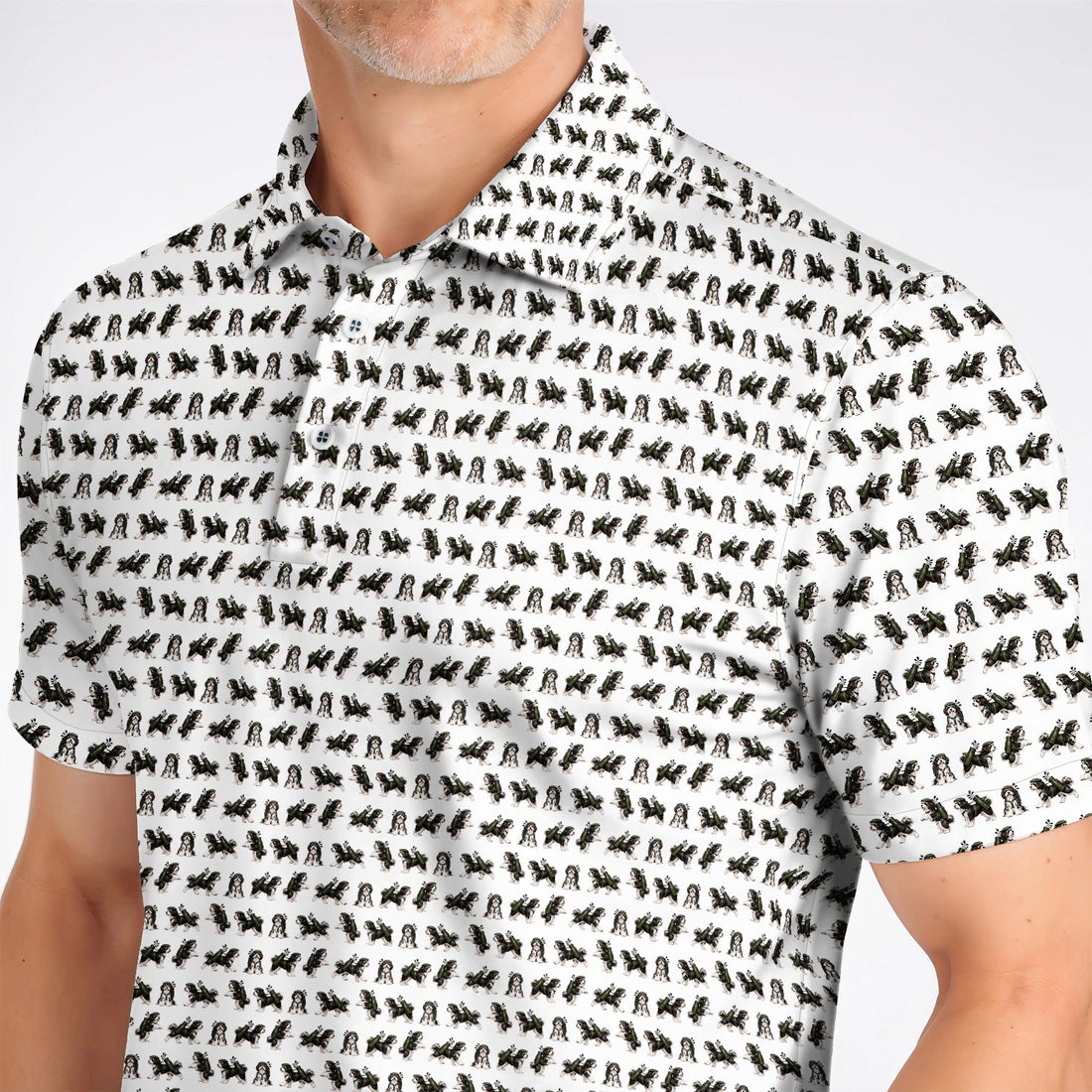 Havanese Pattern Golf Polos, Funny Havanese Golf Shirt, Golf Gift for Golfers