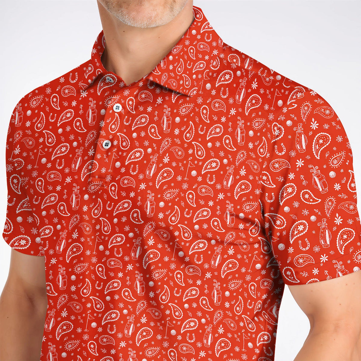Cowgirl Paisley Pattern Golf Polos, Pink Western Golf Shirt, Cute Paisley Golf Gift For Golfers
