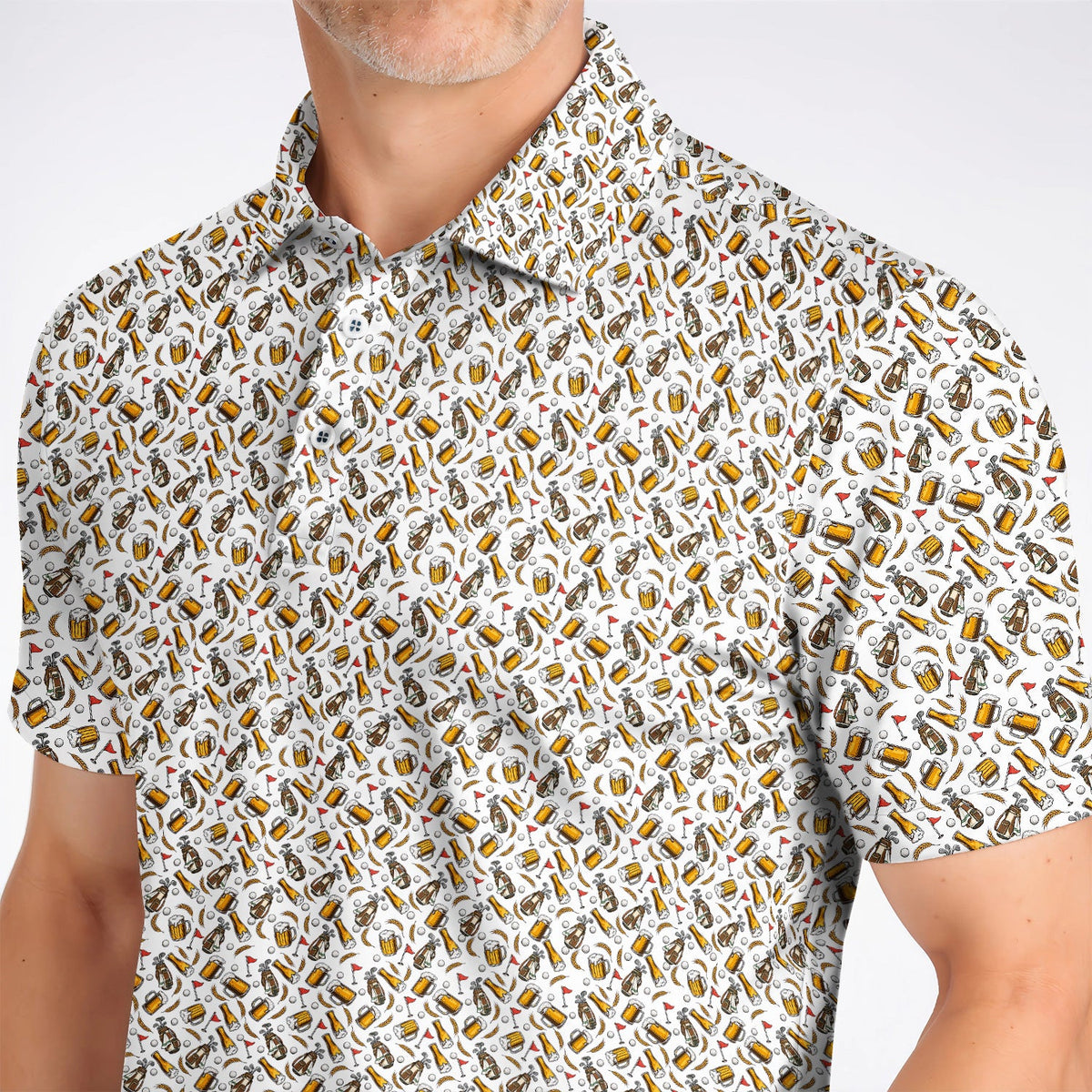 Pattern Golf And Beer Polos, Funny Golf Shirt, Golf Shirts For Golfer