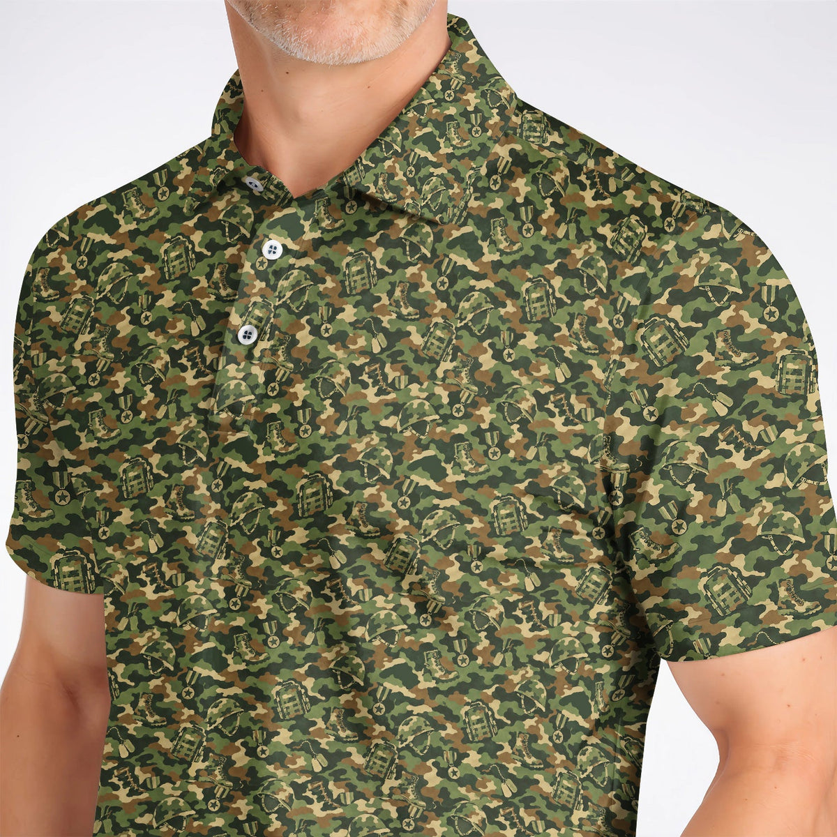 Veteran Camo Golf Shirt, Army Camouflage Golf Polos, Golf Gift For Golfers
