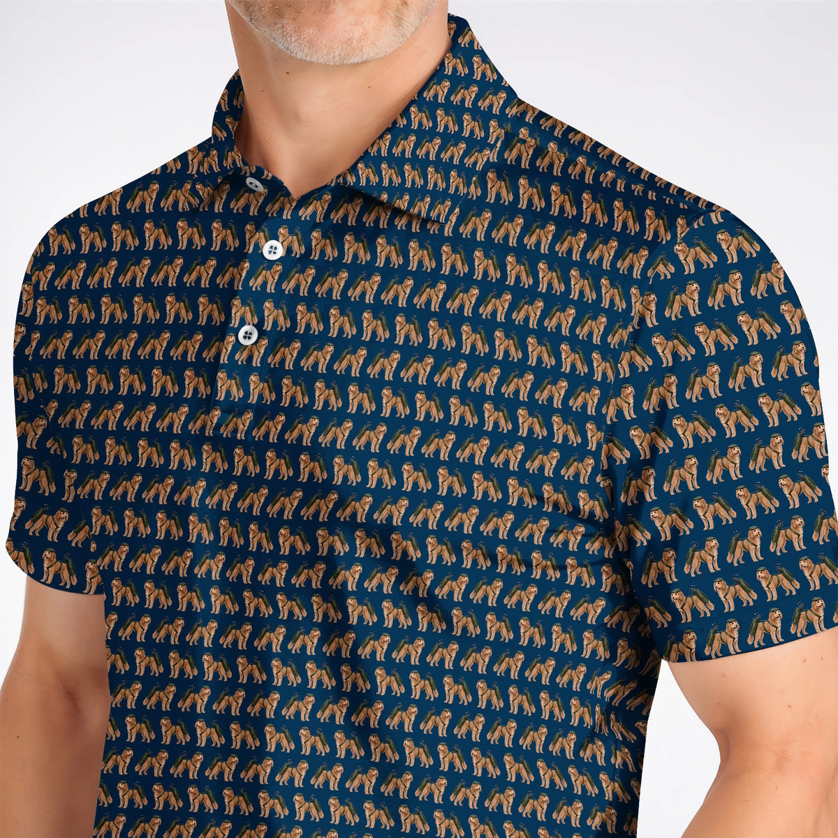 Goldendoodle Golf Polos, Funny Golfing Doodle Dog Pattern Golf Shirt, Golf Gift For Golfers