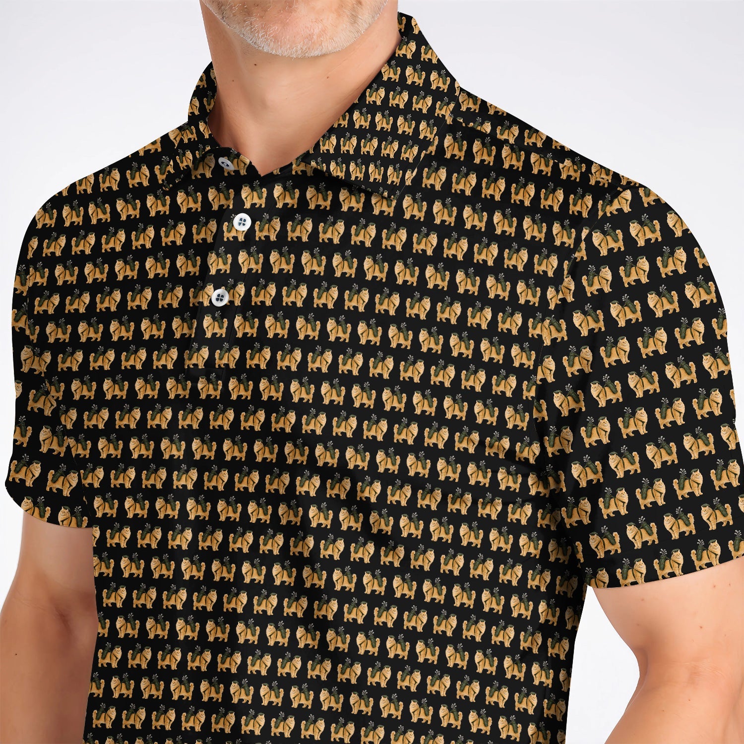 Ginger Long Hair Cat Golf Polos, Cute Orange Cat Pattern Golf Shirt for Cat Lovers, Golf Gift for Long Haired Cat Owners