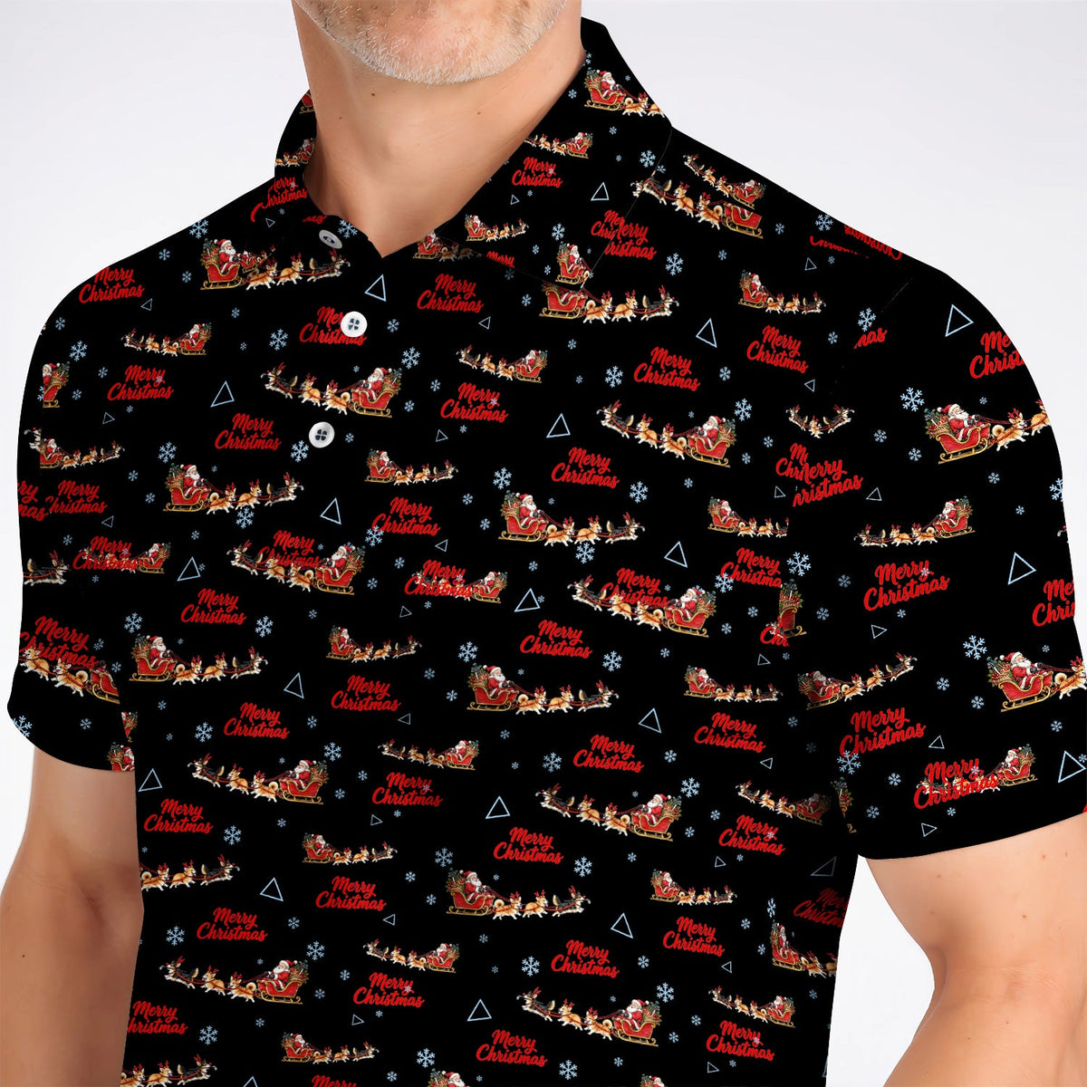 Corgi Christmas Pattern Golf Shirt, Funny Corgi Golf Polos, Xmas Golf Gift For Golfers