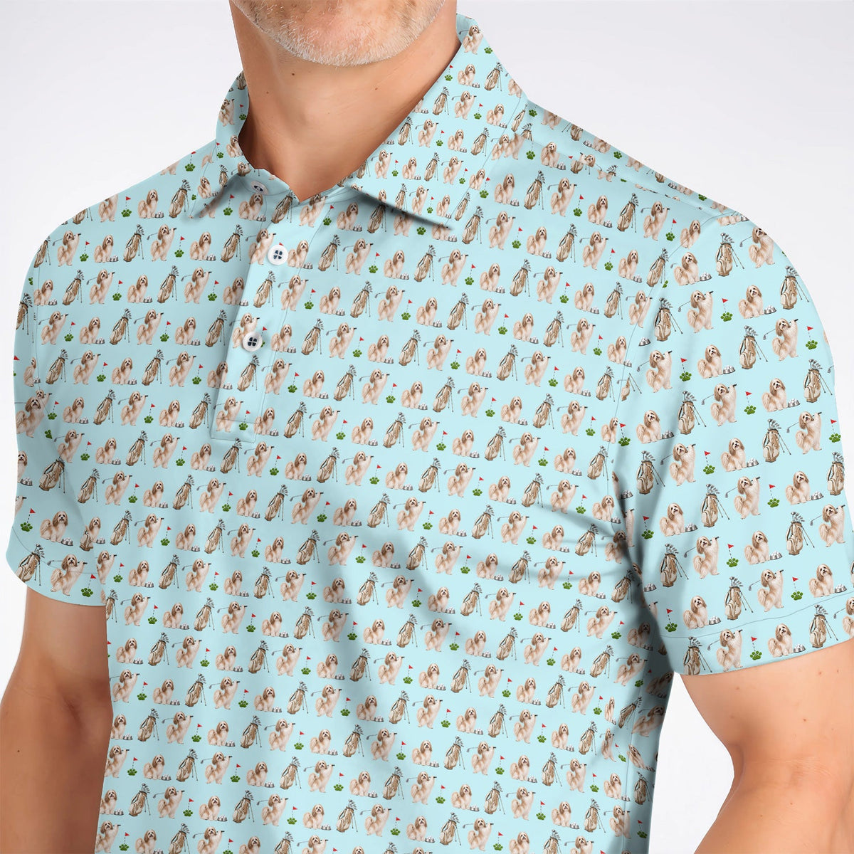 Havanese Golf Polos, Funny Havanese Pattern Golf Shirt, Golf Gift For Dog Lovers