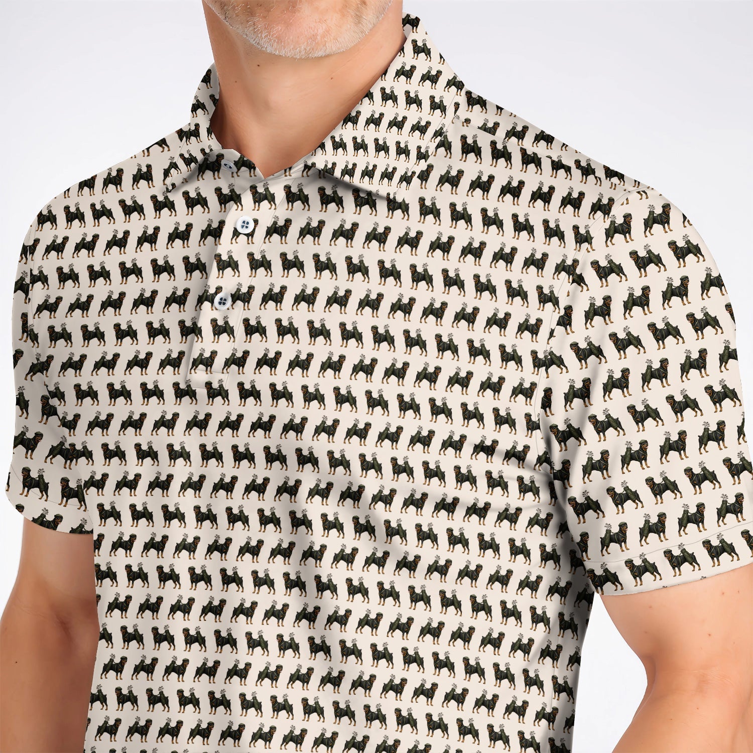 Rottweiler Golf Shirt, Rottweiler Dog Golf Pattern Polos, Crazy Golf Gift For Golfer