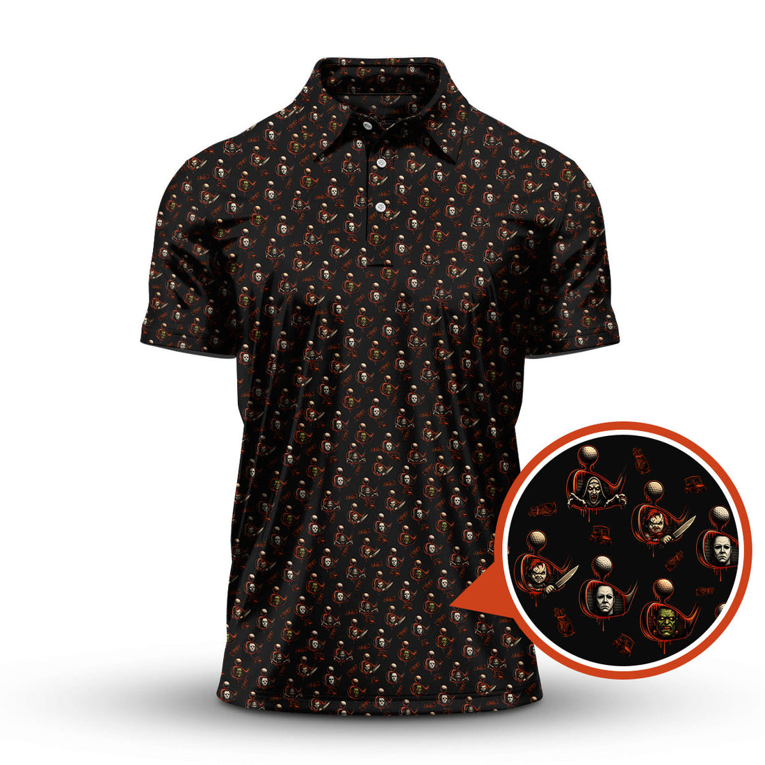 Halloween Golf Shirt For Golfer, Pattern Golf Shirt, Crazy Golf Shirt For Men