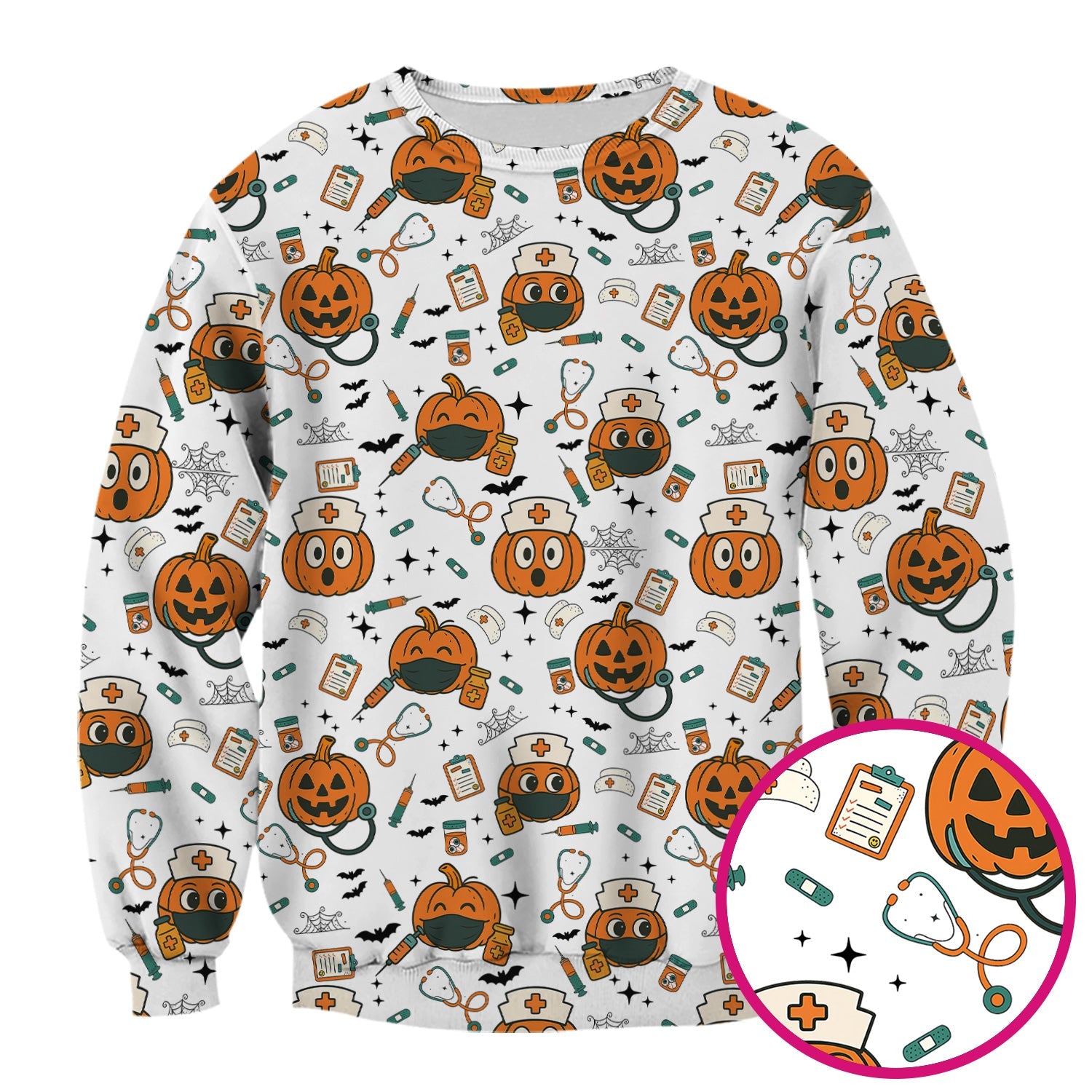 Pumpkin Halloween Nurse Shirt - Funny Holiday Tee For Women Nurses - Gift for CNA RN LPN