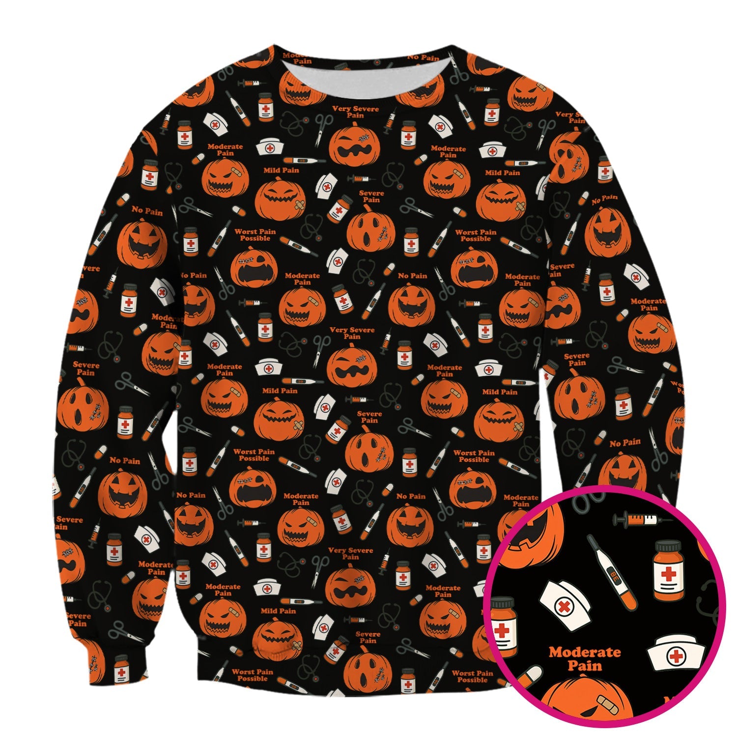 Pumpkin Pain Scale Shirt for Nurse - Halloween Nurse Medical Graphic Tee - Spooky Gift for RN LPN CNA