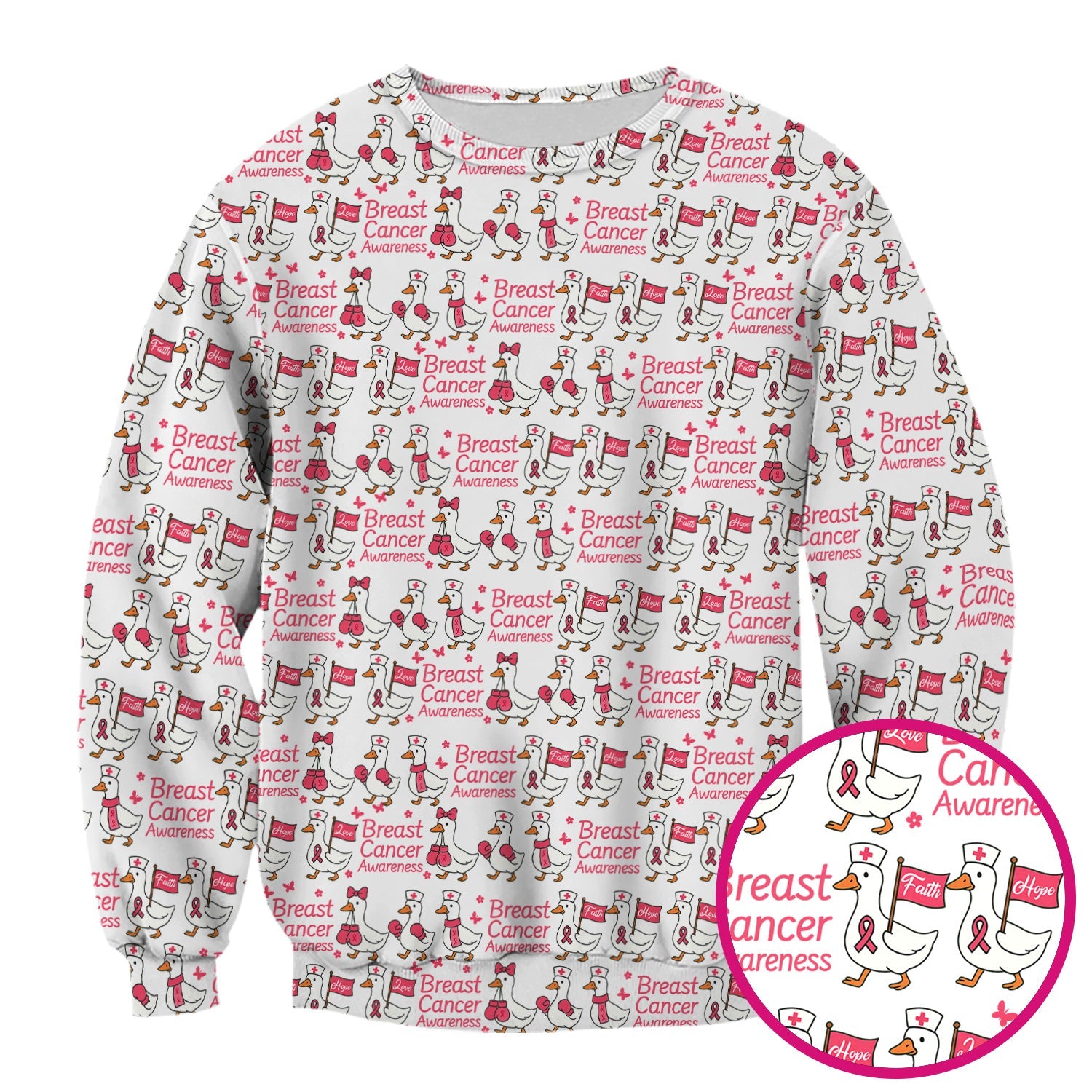 Pink Ribbon Breast Cancer Awareness Shirt - Funny Graphic Tee For Nurse - CNA RN LPN Gift