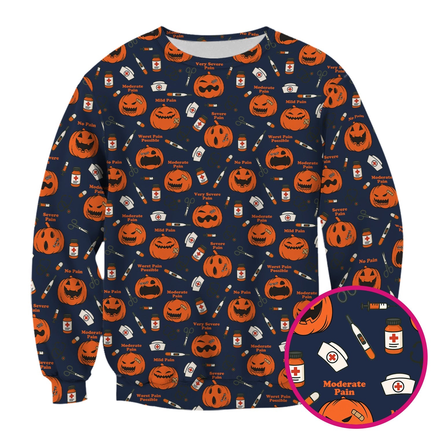 Pumpkin Pain Scale Shirt for Nurse - Halloween Nurse Medical Graphic Tee - Spooky Gift for RN LPN CNA