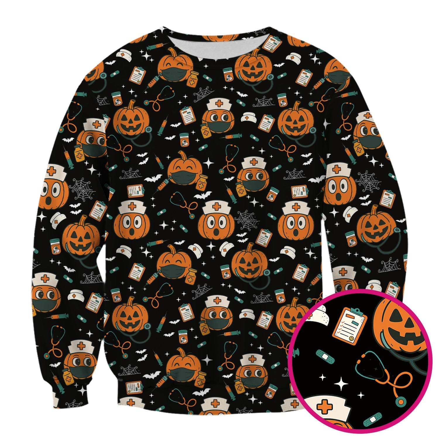 Pumpkin Halloween Nurse Shirt - Funny Holiday Tee For Women Nurses - Gift for CNA RN LPN