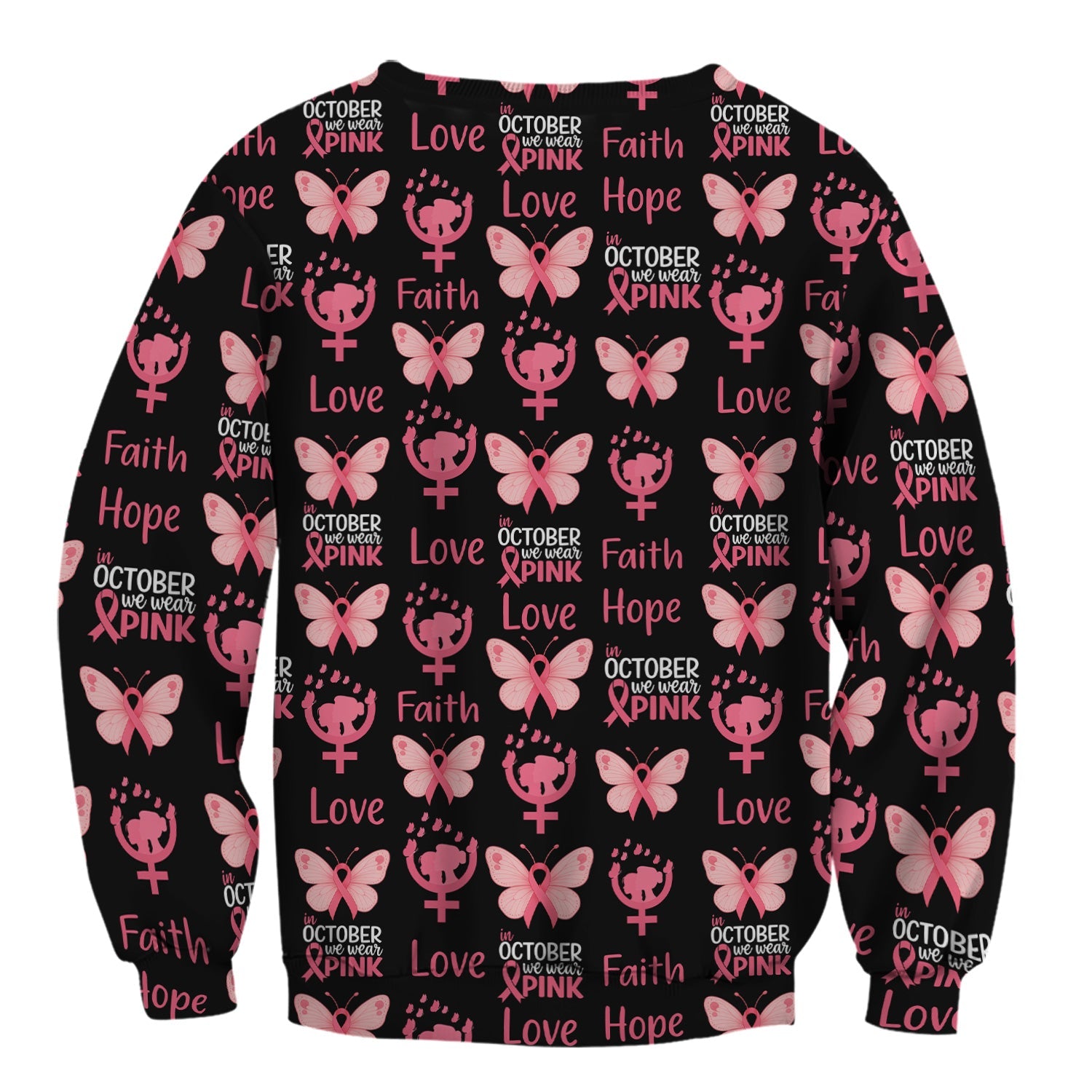 Breast Cancer Warrior Shirt - Faith Hope Love & Pink Ribbon Butterfly Design - October Gift for RN LPN CNA