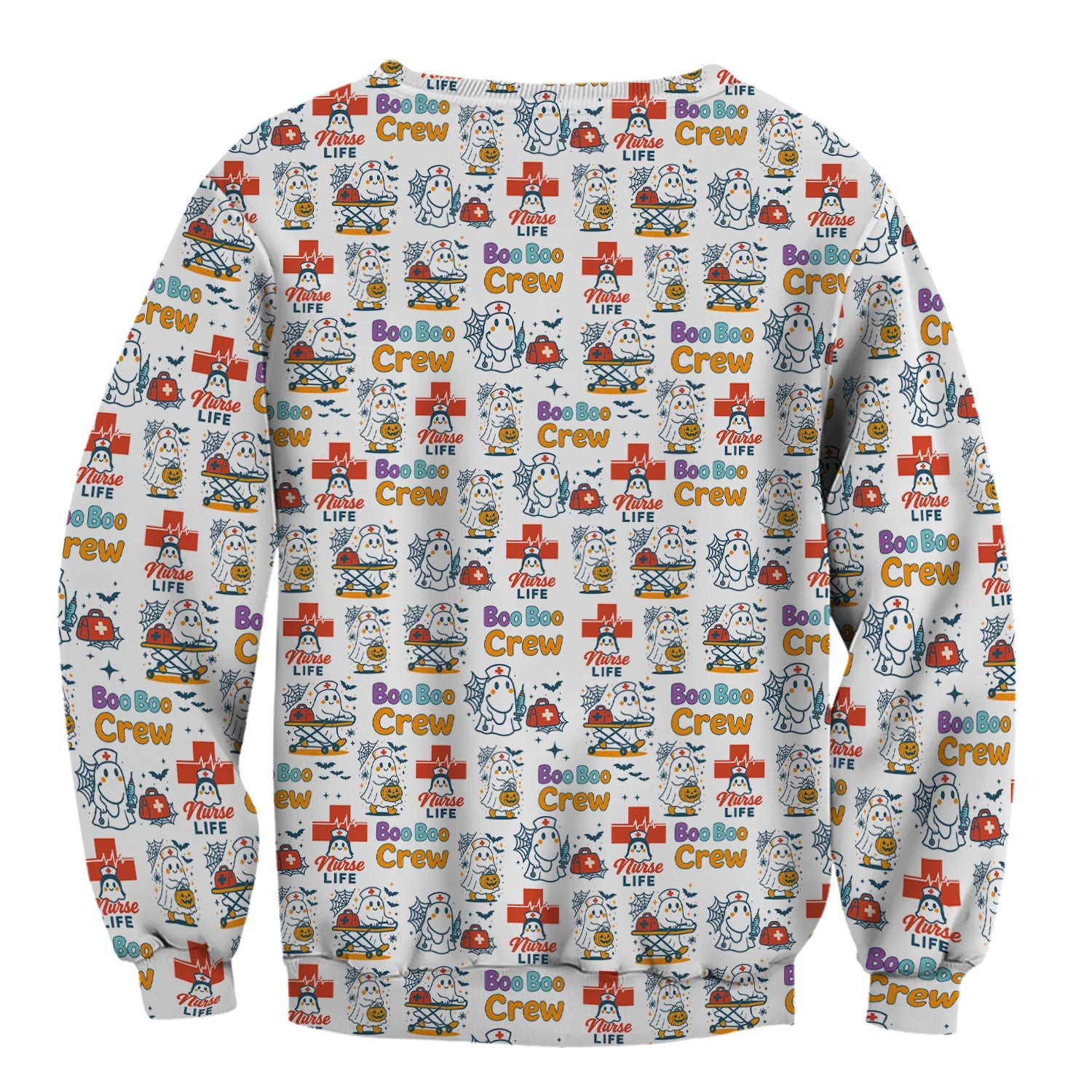 Cute Ghost Nurse Shirt for Halloween - Spooky Boo Boo Crew & Medical Icons Graphic Tee - Gift for ER LPN CNA Nurses