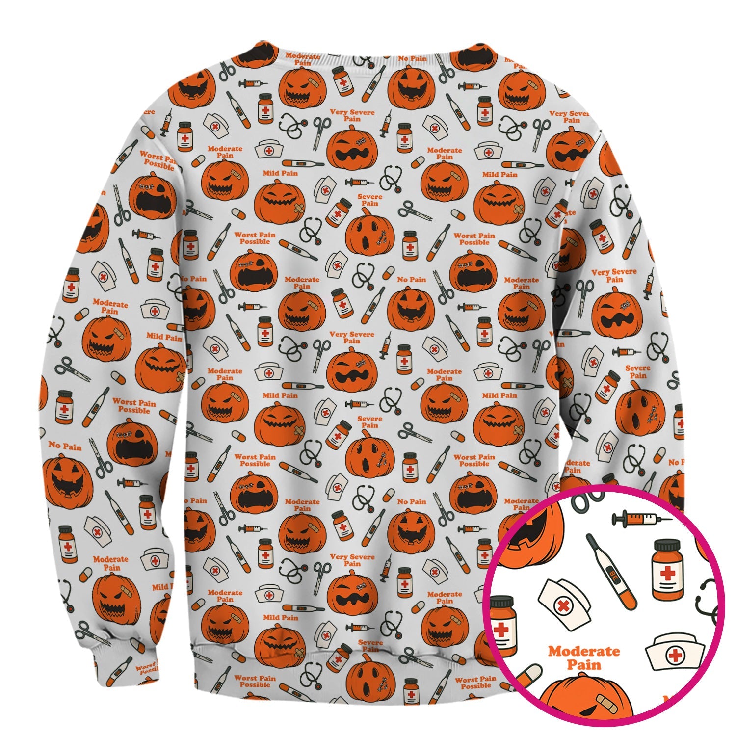 Pumpkin Pain Scale Shirt for Nurse - Halloween Nurse Medical Graphic Tee - Spooky Gift for RN LPN CNA
