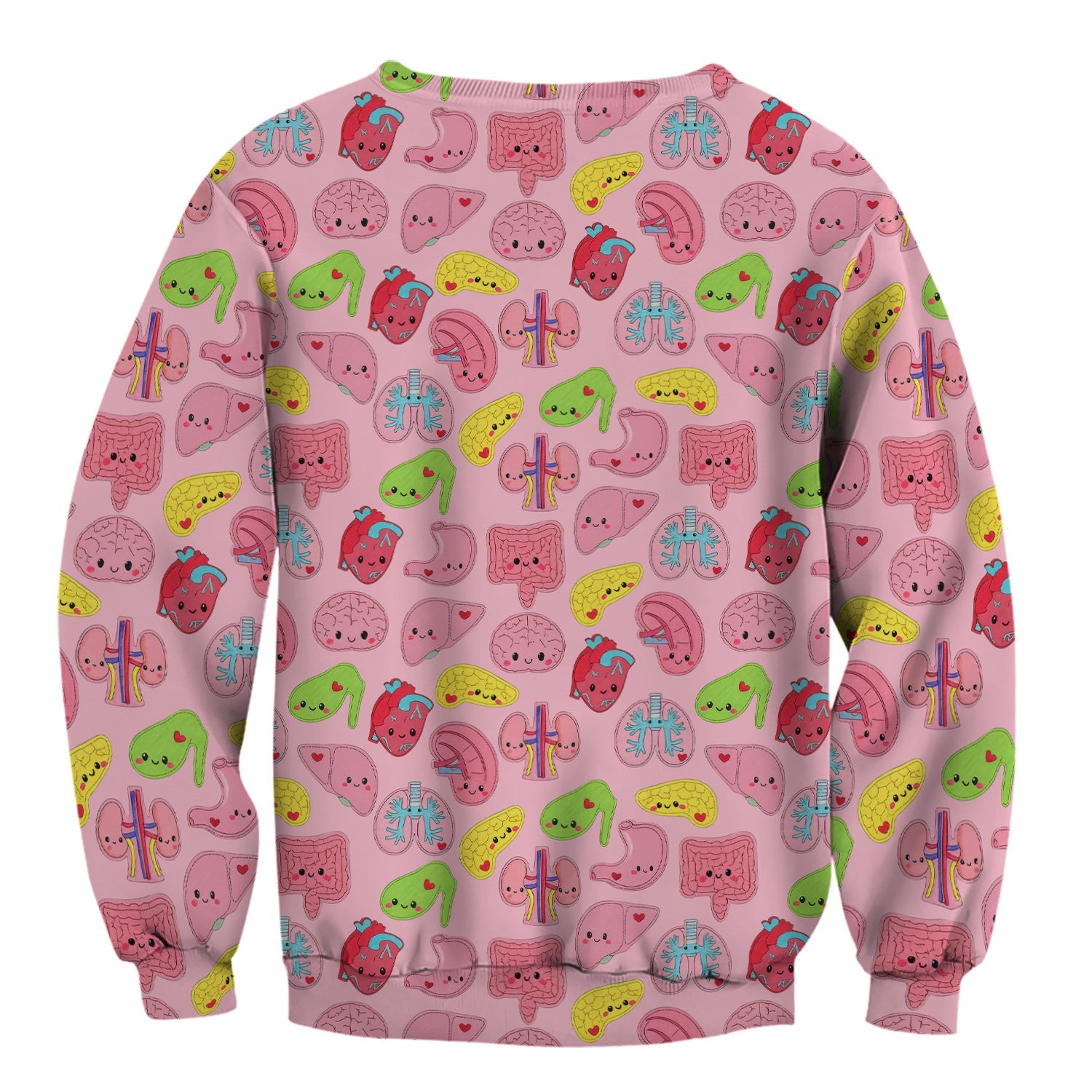 Funny Human Organs Nurse Shirt - Kawaii Brain, Heart & Lungs Graphic Design - Gift for Women RN LPN & Medical Students