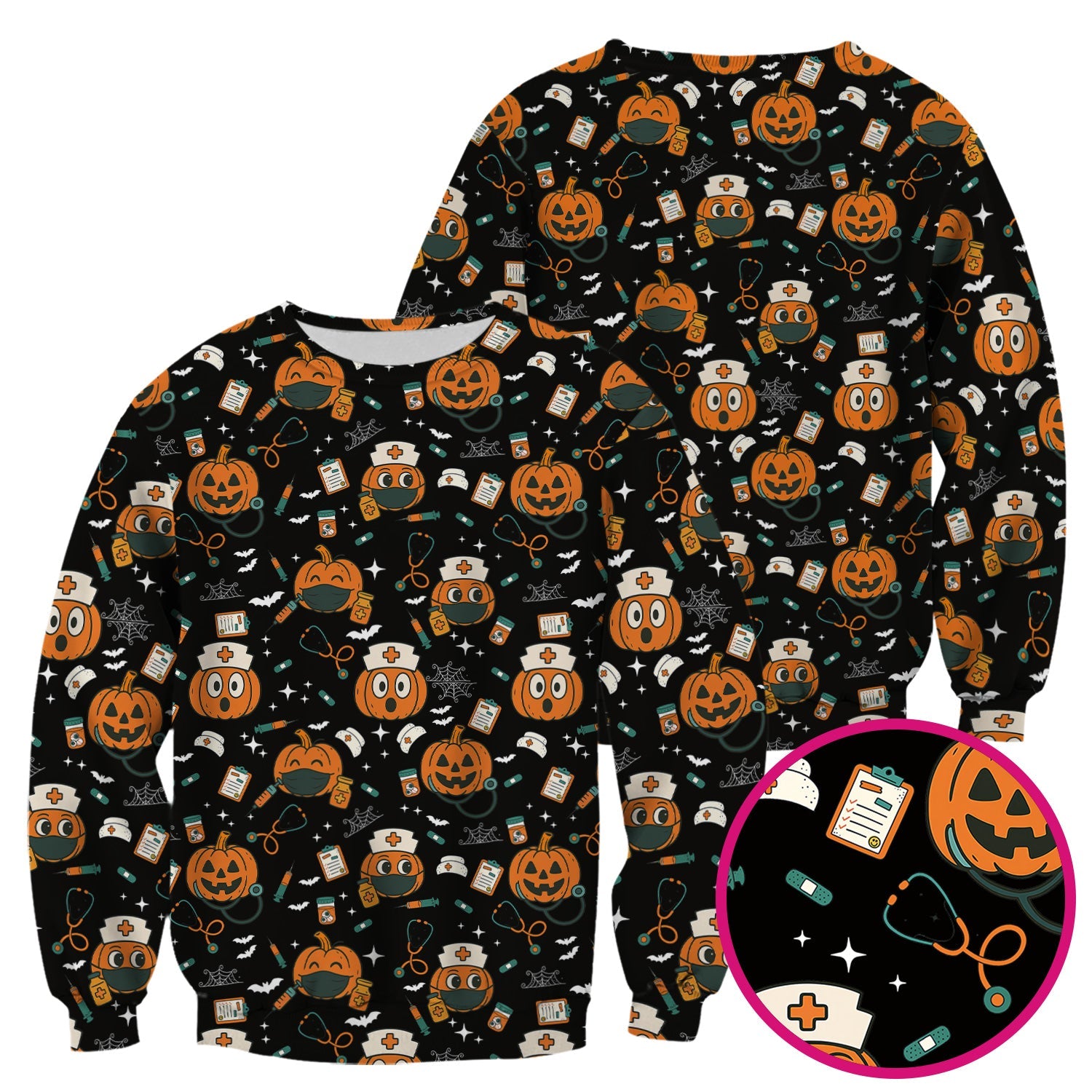 Pumpkin Halloween Nurse Shirt - Funny Holiday Tee For Women Nurses - Gift for CNA RN LPN