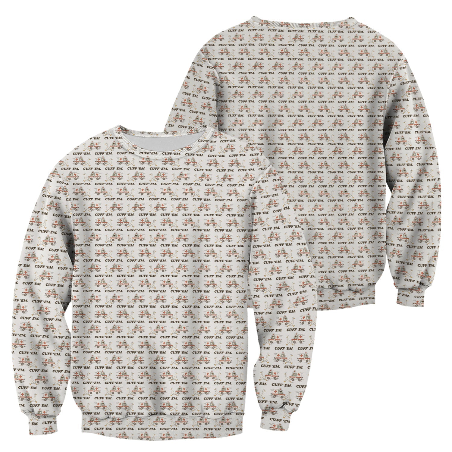 Funny ER Nurse Shirt - Cute Goose & Ambulance Pattern Graphic Design - Gift for Women RN LPN & Medical Students