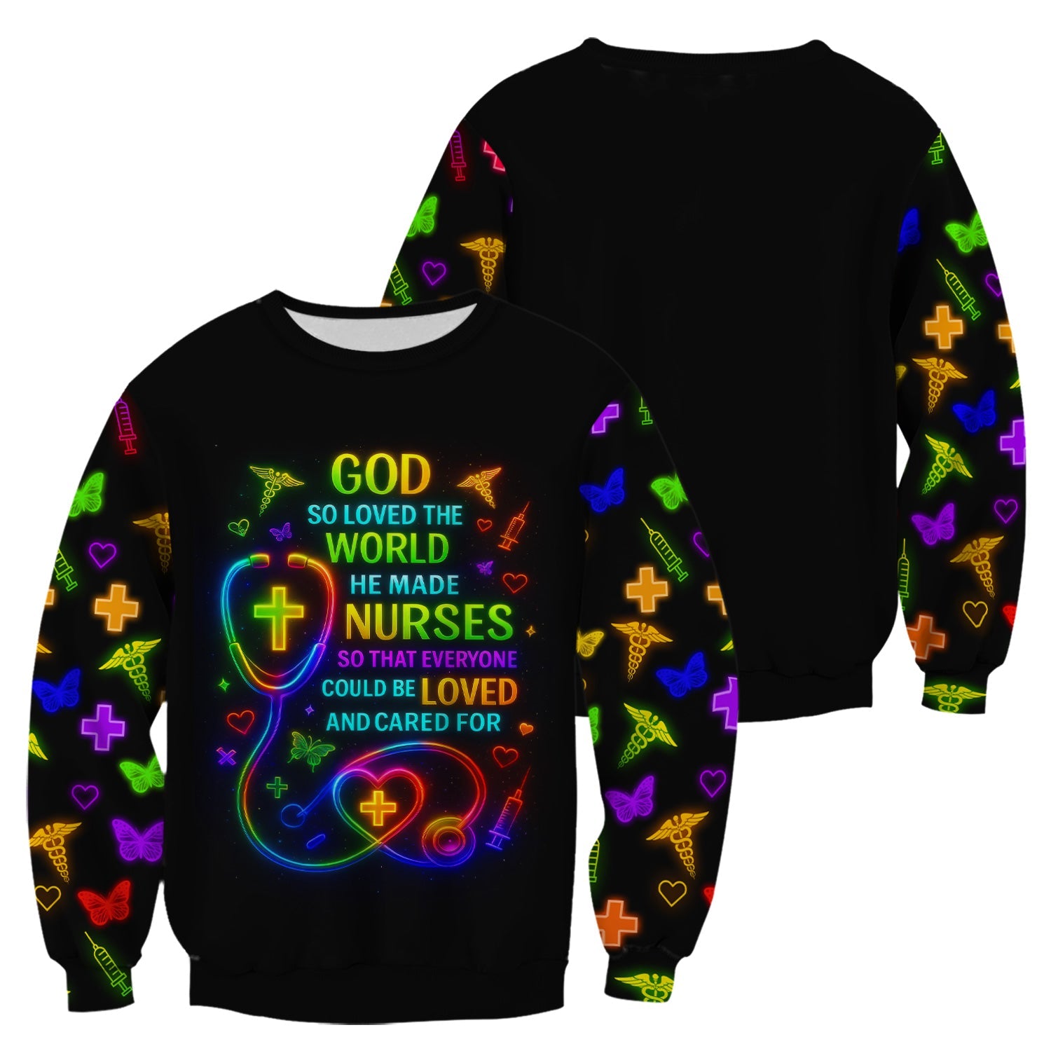 Funny Colorful Neon Nurse Shirt - God Made Nurses Inspirational Graphic Tee - Gift for Women RN LPN CNA