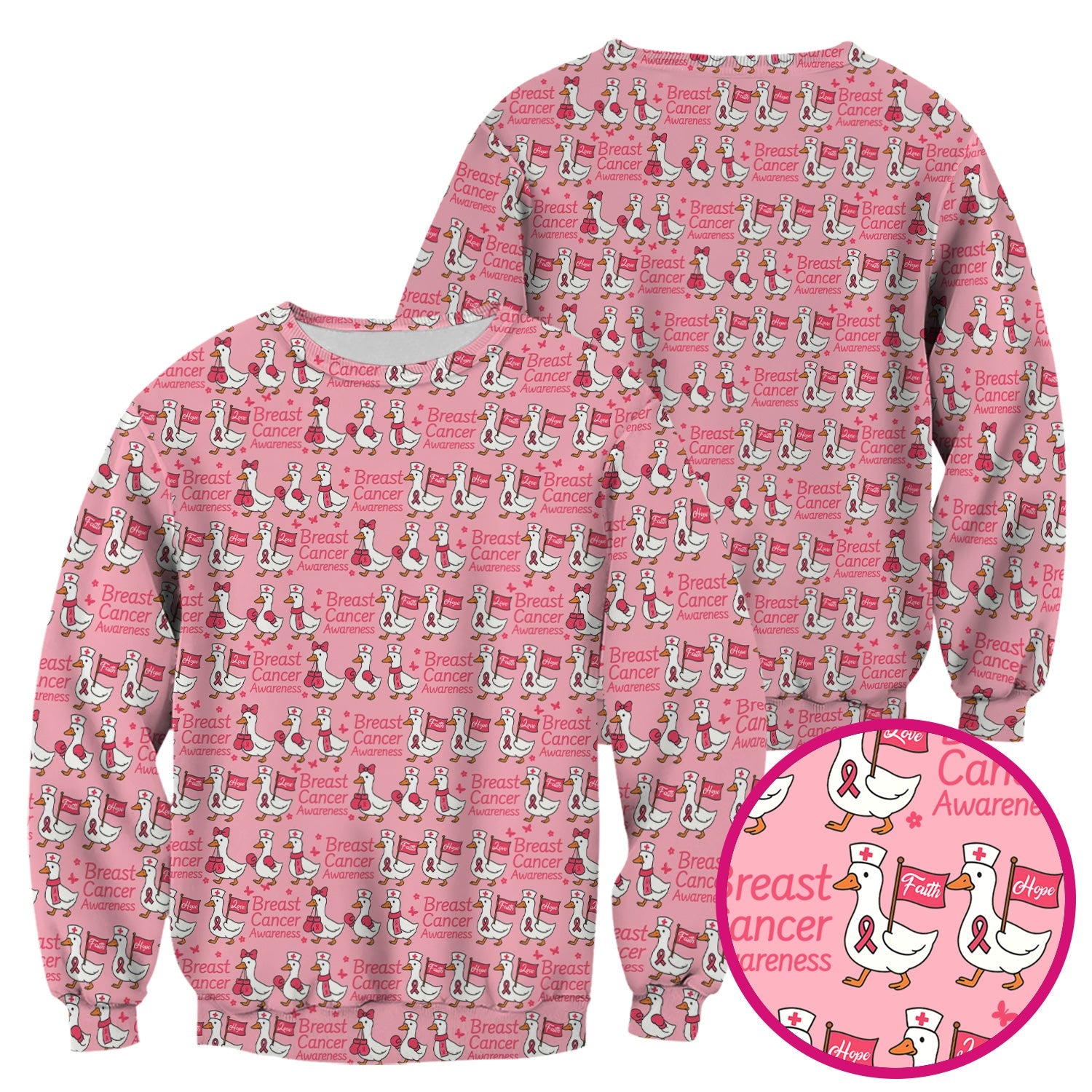 Pink Ribbon Breast Cancer Awareness Shirt - Funny Graphic Tee For Nurse - CNA RN LPN Gift