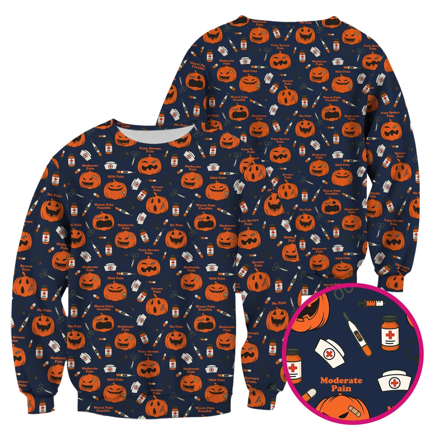 Pumpkin Pain Scale Shirt for Nurse - Halloween Nurse Medical Graphic Tee - Spooky Gift for RN LPN CNA