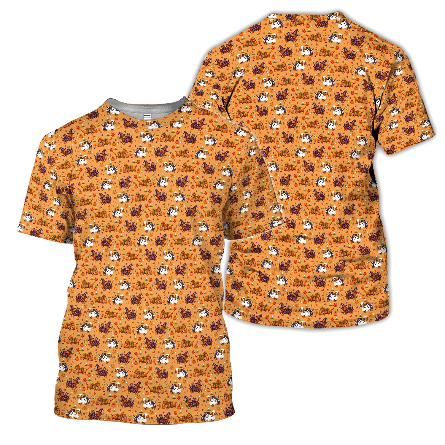 Halloween Dachshund Golf Polo Shirt for Men – Funny Spooky Wiener Dog Golfer Polo